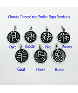 925 Silver Chinese Year Zodiac Sign Round Pendant, Handmade Men Birthday... - £36.05 GBP