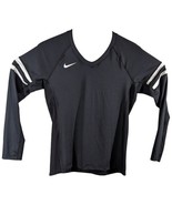 Womens Fitted Athletic Long Sleeve Shirt Sz Medium Black Nike Volleyball... - $678.09 MXN