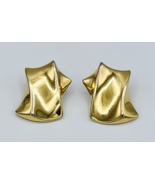 Vintage 80s Erwin Pearl Signed P.E.P. Chunky Gold Tone Earrings - $29.70