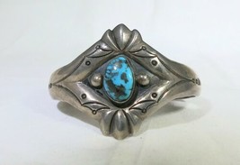 Native American Sandcast Morenci Turquoise Sterling Silver 925 Bracelet ... - £235.82 GBP