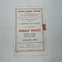 Playbill Theater Programm Winter Garten Theater Donald Wolfit - $30.67