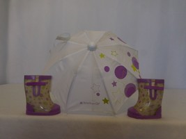 American Girl McKenna&#39;s Rain Gear Dolls  2012 Retired Umbrella &amp; Rubber ... - £31.74 GBP