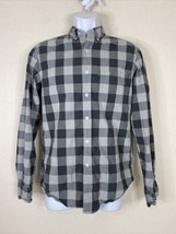 J Crew Men Size S Gray Check Button Up Shirt Long Sleeve Flex Washed Slim - $7.43