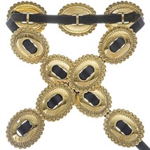 Apache Gold Stamped Concho Belt 1st First Phase Style by Navajo Joey McCray - £295.25 GBP