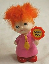 Whimsical Resin Orange Haired Doll Yellow Tie Red Shoes Figurine I Mith ... - $184.34 MXN