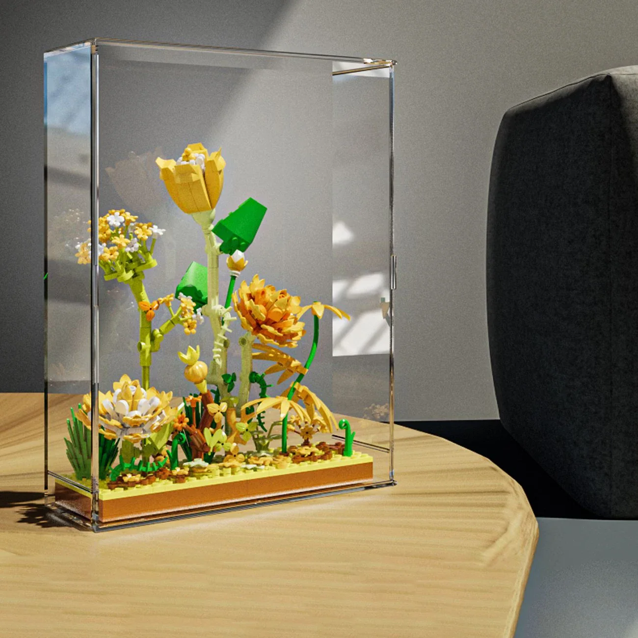 Simulation Flower Building Blocks Rose Camellia With Display Box Romantic - £33.58 GBP