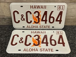 1981 Hawaii License Plate Pair Sheriff Municipal Honolulu City &amp; County ... - £55.93 GBP