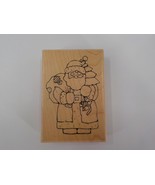 JRL DESIGN CO RUBBER STAMP SANTA CLAUSE PATCHED PACK CHRISTMAS TREE MOUN... - £6.36 GBP