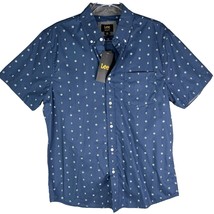 Lee Mens Button Down Shirt M Blue Denim Anchors Sailing Soft Cotton New - £23.93 GBP