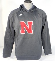 Adidas ClimaWarm Gunmetal Gray Nebraska Pullover Hooded Sweatshirt Hoodie Mens - £62.90 GBP