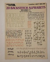 Vintage 80's Cross Stitch Leaflet Leisure Arts 20 Backstitch Alphabets Patterns - $5.99