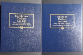 Set of 2 Whitman Eisenhower Anthony Dollars Coin Album Book P,D and SF 1... - £45.41 GBP