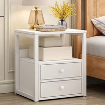 End Table, Bedside Table, Bedside Cupboard, Bedside Cabinets, White Nightstand, - £30.09 GBP