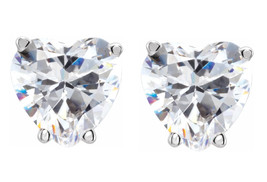 Heart Natural Mined Diamond Studs 14k White Gold (1.31 Ct F SI2 Clarity) - $3,512.65
