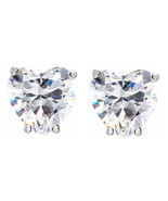 Heart Natural Mined Diamond Studs 14k White Gold (1.31 Ct F SI2 Clarity) - $3,512.65