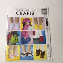 McCall&#39;s 3469 17&quot; Doll Accessories Hat Scarf Mittens Boots Bag Backpack ... - £10.07 GBP