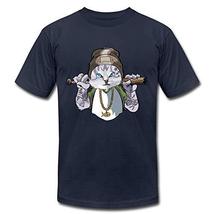 Express Your Love Gifts Thug Life Kitty Gangsta Cat T-Shirt Navy - £15.65 GBP