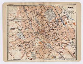 1930 Original Vintage City Map Of Nancy / Lorraine / France - £16.99 GBP
