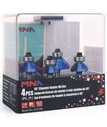 Mna 45 Degree Chamfer Bit 4 Pcs Set,1/4 Inch Shank Cutting, Send Bearing - $41.95