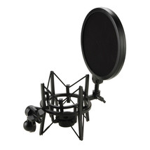 Mic Shock Mount Holder &amp; Pop Filter For Studio Microphone Shield Mic Win... - £28.85 GBP