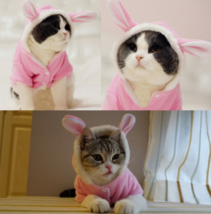 Pet Cat Clothes Mascotas Costume Clothes For Pet Hoodies Cute Rabbit Cat Clothin - £10.58 GBP