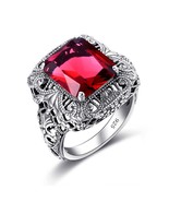 Unique Handmade 925 Sterling Silver Ring Ruby Stones For Men Vintage Lux... - £39.31 GBP