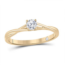 14kt Yellow Gold Round Diamond Solitaire Bridal Wedding Engagement Ring 1/4 Cttw - £644.12 GBP