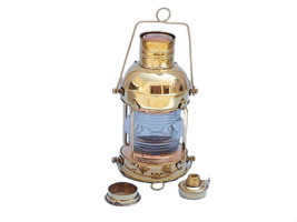 Solid Brass Anchormaster Oil Lantern 15&quot;&quot; - £174.08 GBP
