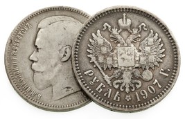 1897-1907 Russia Rublo Lotto Di 2 Argento Monete, Molto Sottile Y 59.3 - £196.40 GBP