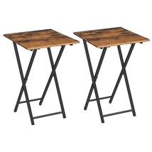 Folding Tv Tray Tables, Set Of 2 Tv Trays Side Tables, Portable Sofa Snack Table - £72.82 GBP
