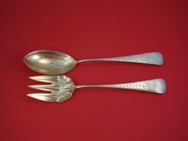Clematis by Gorham Sterling Silver Salad Serving Set Goldwashed 2pc 10 1/4&quot; - $800.91
