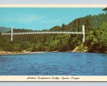 Historic Suspension Bridge Agness Oregon OR UNP Unused Chrome Postcard N15 - £2.80 GBP