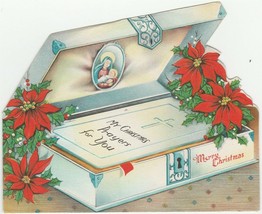 Vintage Christmas Card Bible in Box Die-Cut 1950&#39;s - £6.30 GBP