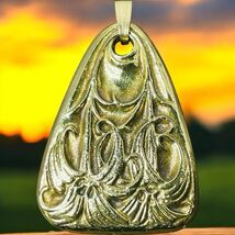 Vtg Alva Museum Replica Art Nouveau Floral Goldtone Pendant - $44.87