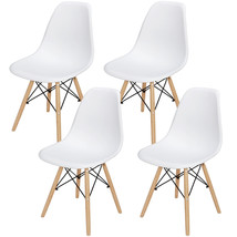 Set Of 4 Chair Dining Chairs For Kitchen Bedroom Living Room Molded Plastic - £89.51 GBP