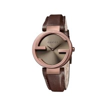 Gucci  YA133504 Brown Dial Leather Strap Ladies Watch - $659.99