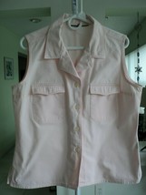 UNBRANDED PINK SLEEVELESS PINK  BLOUSE 100% COTTON SIZE LARGE #7146 - £9.19 GBP