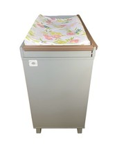 Modern Baby Changing Table Dresser w/ 3 Drawers & Cabinet Storage Gray White image 6