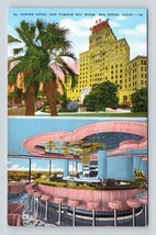 Dual View El Cortez Hotel Sky Room San Diego California UNP Linen Postcard N12 - £2.33 GBP