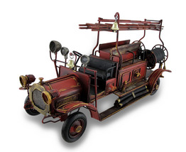 Scratch &amp; Dent Red Antique Fire Truck Decorative Metal Statue - £31.10 GBP