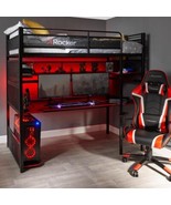 Game Room Bunk Bed with Desk and Shelf - Perfect for Computer and Consol... - $599.55 CAD