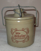 Vintage Win Schuler’s Restaurant Stoneware Cheese Crock Pottery - £20.27 GBP