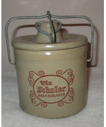 Vintage Win Schuler’s Restaurant Stoneware Cheese Crock Pottery - £20.27 GBP