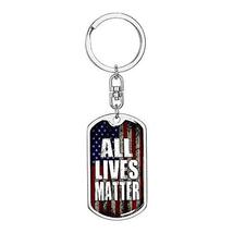 All Lives Matter US Flag Dog Tag Pendant Keychain Engraved 18k Gold - £46.93 GBP