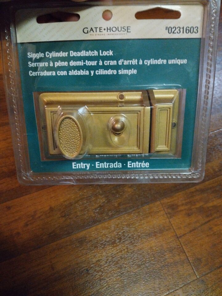Gate House Brass Entry Deadlatch Lock Single Cylinder 0231603 Sealed - $14.84