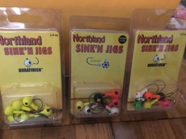 3 Brand New Packs Northland Fishing Tackle - Sink&#39;n Jigs 1/4 Oz Assorted Colors - £14.30 GBP