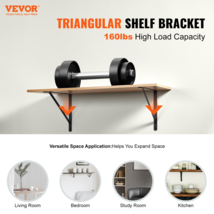 12 Pcs Shelf Bracket, 18x12in, Heavy Duty Matte Black Triangle Brackets, 160 lbs - $62.99