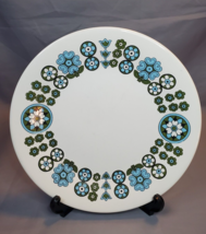 Arklow Pottery Ireland Dinner Plate Lismore Green 10&quot; Green &amp; Blue Flora... - £14.99 GBP