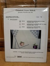 Vintage Janlynn Hopscotch Pfaltzgraff Counted Cross Stitch Napkin Set 15... - $25.98
