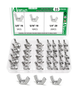 35PCS SAE Wing Nuts Assortment Kit, 304 Stainless Steel, Sizes 1/4&quot;-20 t... - $297.58 MXN